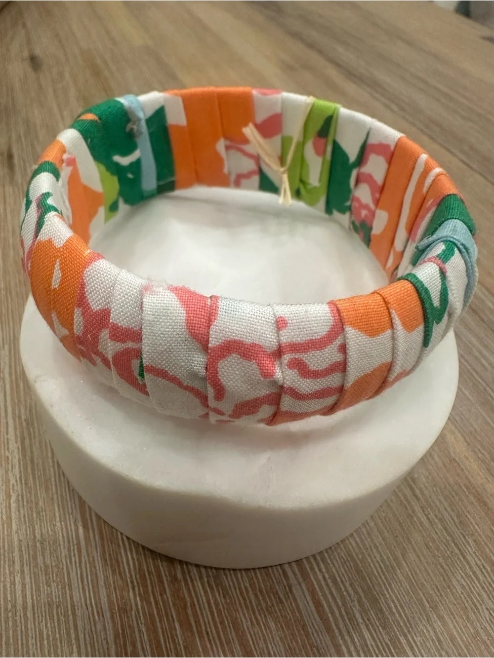 Lilly Pulitzer Fabric Wrapped Chunky Bangle Bracelet
